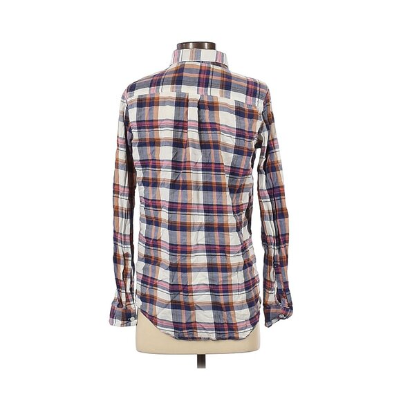 EUC Isabella Sinclair Size Small Long Sleeve Button-down Shirt Plaid Blue White - Picture 2 of 2